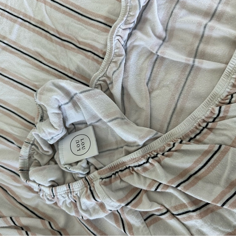 Lou Lou & Co Stripped Crib Fitted Sheet and Mattress Pad Cover